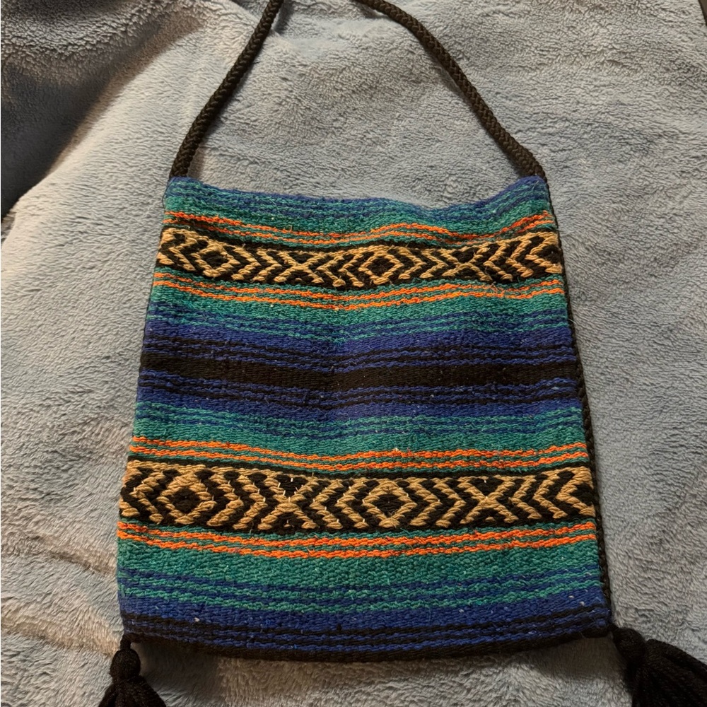 Multicolor Woven Shoulder Bag